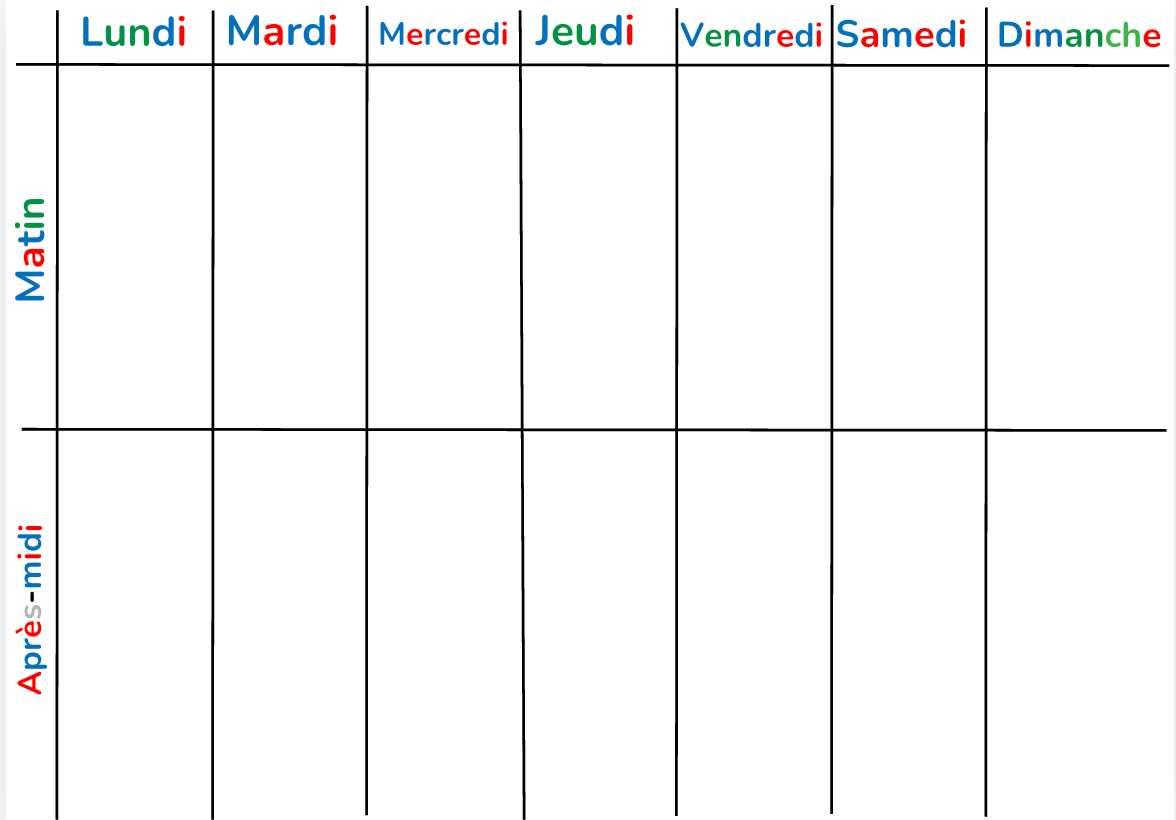 semainier enfant